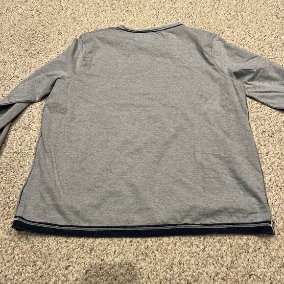 Carbon2Cobalt Men's Long Sleeve Ambitious Henley Tee Sz XL Tall Chambray - Picture 2 of 6